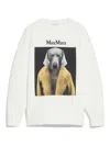 Max Mara Bacco Cotton Sweatshirt With Wegman Print In White