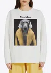 Max Mara Bacco Cotton Sweatshirt With Wegman Print In White