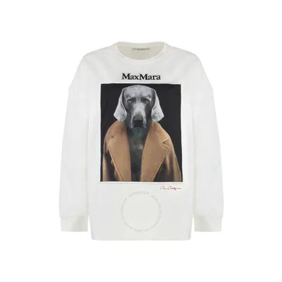 Max Mara Bacco Print Sweatshirt In White