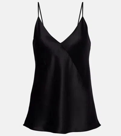 Max Mara Pianoforte Silk Tank Top In Black