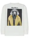 MAX MARA 'BACCO' SWEATSHIRT IN WHITE COTTON BLEND