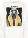 Max Mara Bacco Cotton Sweatshirt With Wegman Print In White