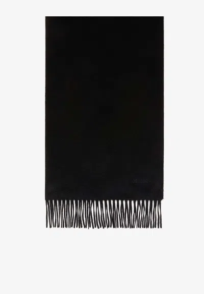 Max Mara Baci Knit Rectangular Scarf In Black