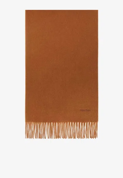 Max Mara Baci Knit Rectangular Scarf In Brown