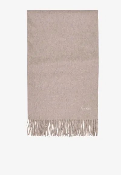 Max Mara Baci Knit Rectangular Scarf In Nude