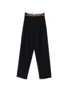 Max Mara Studio Bacio Belted Pence Pants In Blue