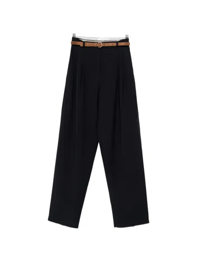 Max Mara Studio Bacio Belted Pence Pants In Black
