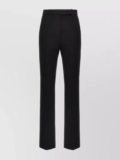 Max Mara Back Pocket Buttoned High Waist Trousers In Black