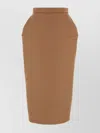 Max Mara Babele Dart-detail Brushed Midi Skirt In Neutral