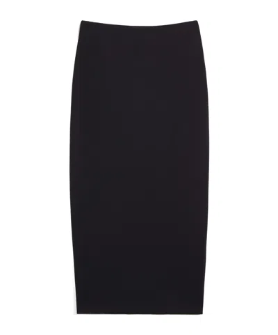 Max Mara Back Slit Midi Skirt In Blue