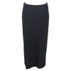Max Mara Back Slit Midi Straight Skirt In Black Wool In Black