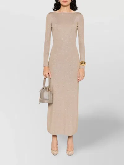 MAX MARA BACK V-NECKLINE LUREX DRESS