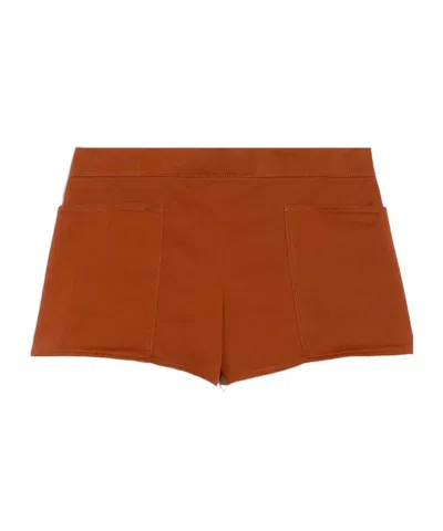 Max Mara Riad Stretch-cotton Low Waisted Shorts In Brown