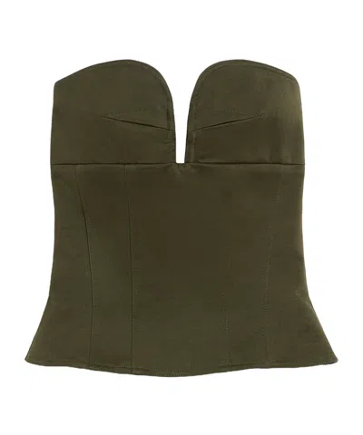 Max Mara Back Zipper Vest In Green