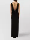 Max Mara Backless Maxi Dress Metallic Strap Detail In Black