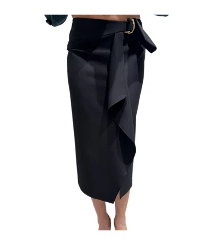 Max Mara Back-zip Skirt In Blue
