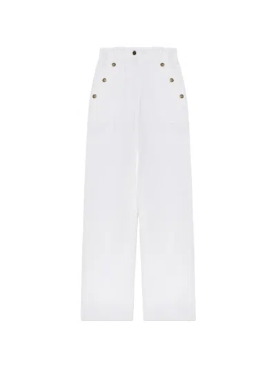 Max Mara Badesse Button-detail Jeans In White