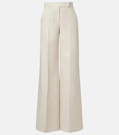 Max Mara Badesse High-rise Linen Wide-leg Pants In Brown