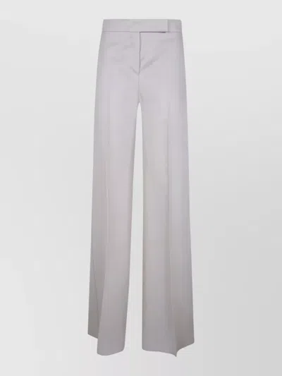 Max Mara Badesse Linen High Waist Wide Leg Trousers In White