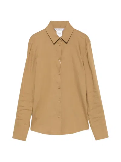 Max Mara Badesse Long-sleeve Shirt In Brown
