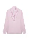 Max Mara Pink Blouse In Silk Charmeuse