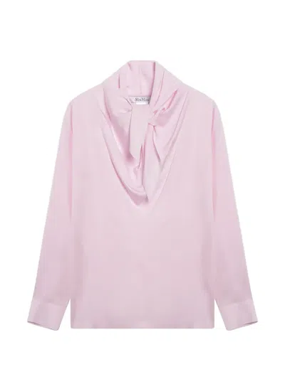 Max Mara Pink Blouse In Silk Charmeuse