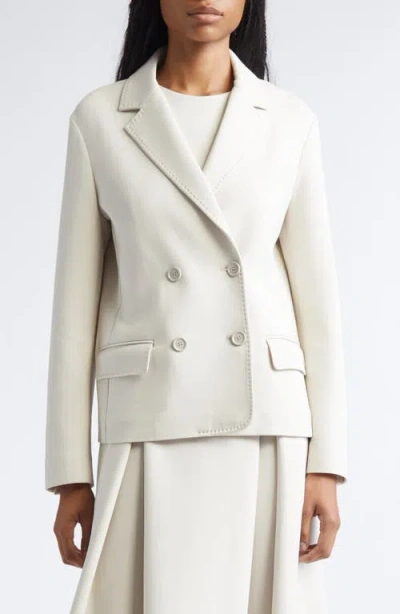 Max Mara Badia Double Breasted Double Face Jersey Blazer In Neutral