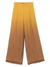 Max Mara Baffo Silk Trousers With Shaded Effect In Gelb