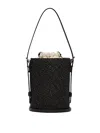 Max Mara Textured Drawstring Bucket Bag In Black