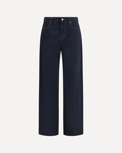 Max Mara Contrast-stitch Five-pocket Jeans In Blue