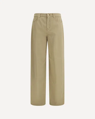 Max Mara Baggy Pants In Pure Cotton Satin In Brown