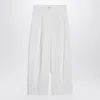 Max Mara White Baggy Trousers In Cotton Twill Women In White