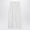 Max Mara White Baggy Trousers In Cotton Twill Women