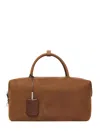 Max Mara Suede Holdall Medium Bag In Brown