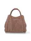 Max Mara Textured Shoulder Bag Detachable Strap In Brown