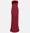 Max Mara Baia Cotton Satin Maxi Dress In Burgundy