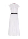 Max Mara Studio Bairo Long Belted Dress Clothing In White