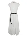 Max Mara Studio Bairo Long Belted Dress Clothing In White