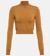Max Mara Balbo Cropped Wool-blend Sweater In Cannella