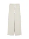 Max Mara Wide-leg Trousers With Drawstring Waist And Side Pockets In Beige