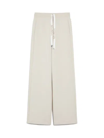 Max Mara Bali Fleece Drawstring Trousers In Beige