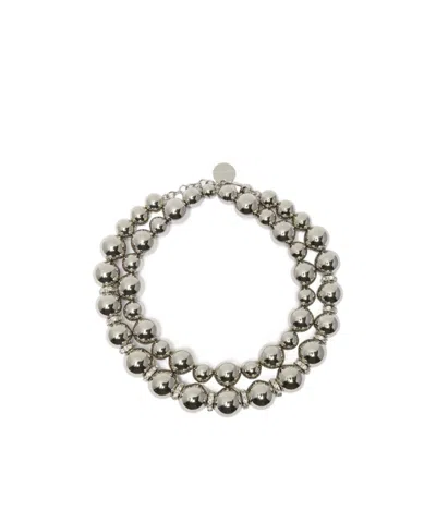 Max Mara Ball Necklace In Silver