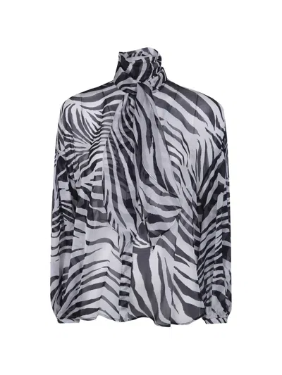 Max Mara Ballata Zebra-print Shirt In Gray