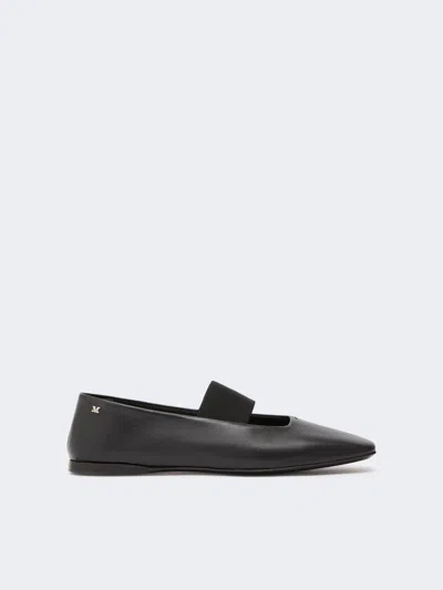 Max Mara Ballerines En Cuir Nappa In Black