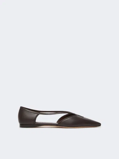 Max Mara Ballerines En Nappa In Brown