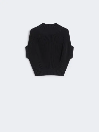 Max Mara Balloon-shaped Cotton Jumper In Black