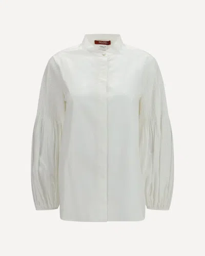 Max Mara Balloon Sleeve Blouse In White