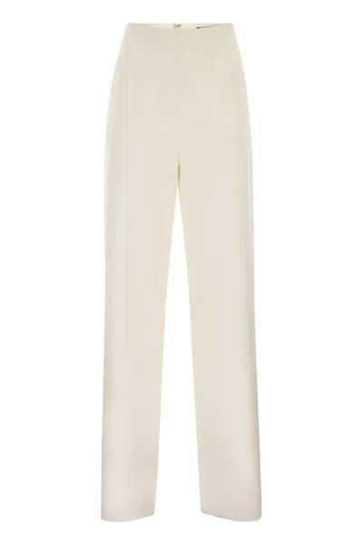 Max Mara Balta - High-waisted Wool Trousers In Neutral
