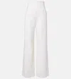 Max Mara Balta High-rise Virgin Wool Wide-leg Pants In White