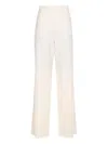 Max Mara High Waist Straight Leg Trousers With Pockets In White